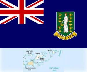 пазл Флаг Британских Виргинских Островов, Британских заморских территории в Карибском бассейне
